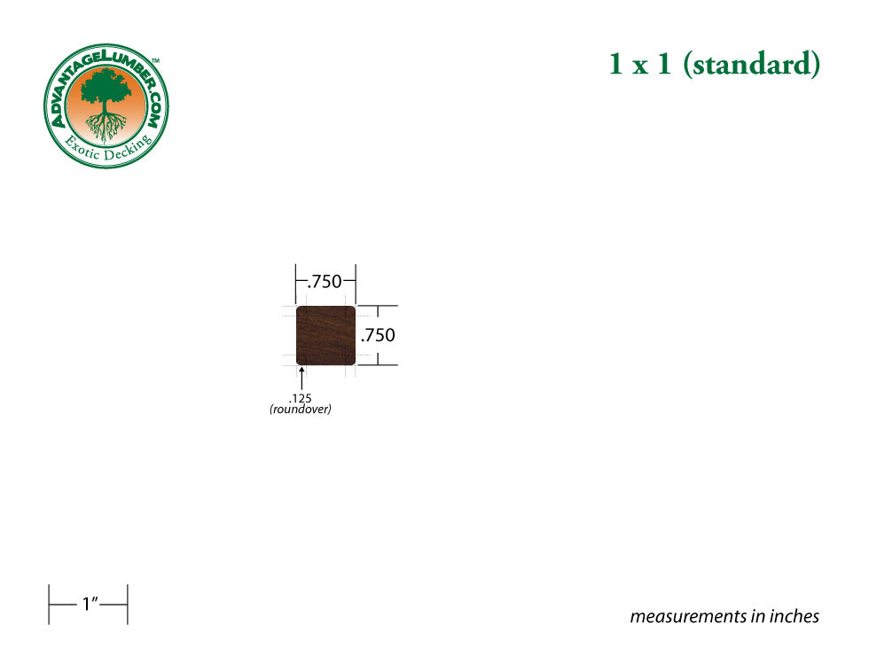 1 x 1 Ipe Wood