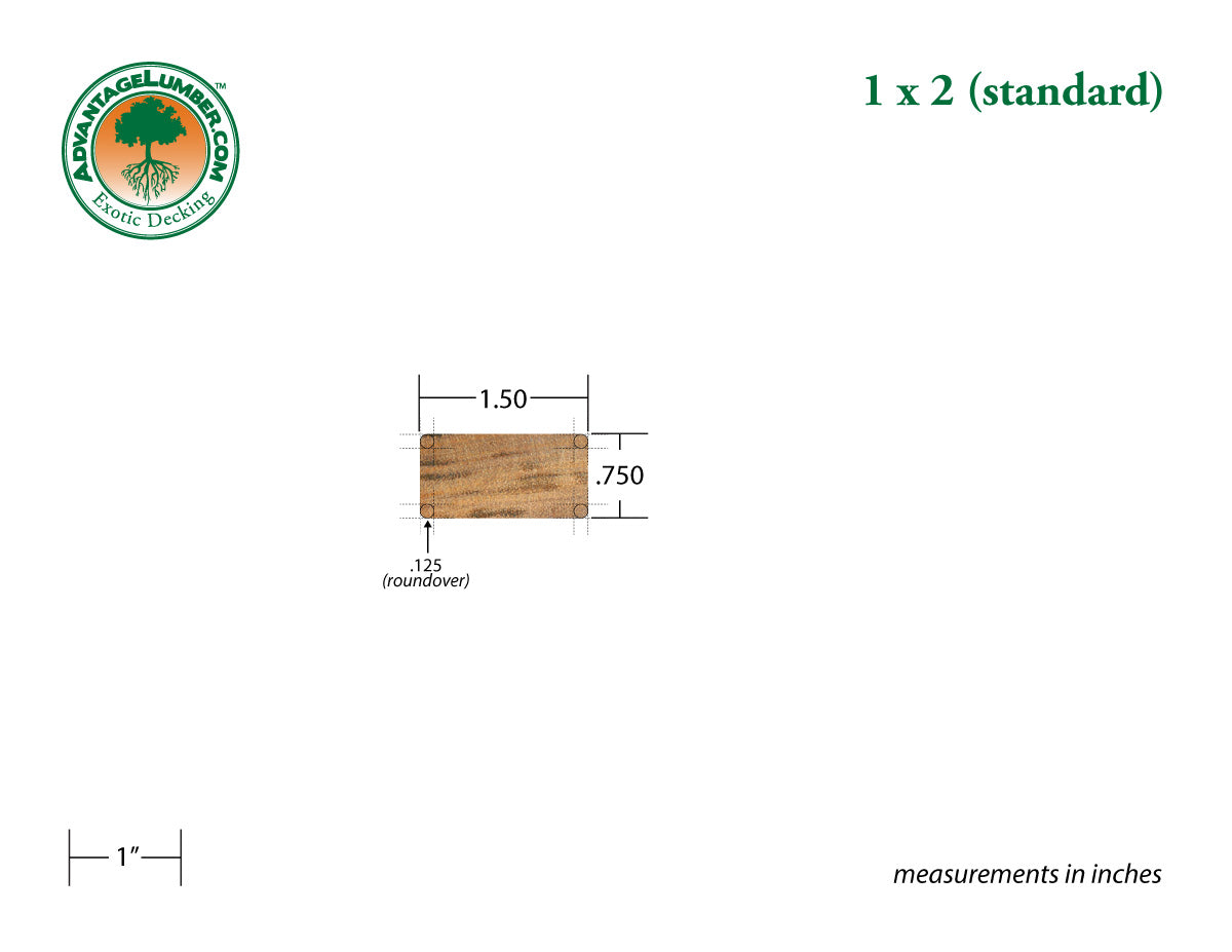 1 x 2 Tigerwood Lumber
