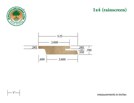 1 x 4 Garapa Rainscreen Siding