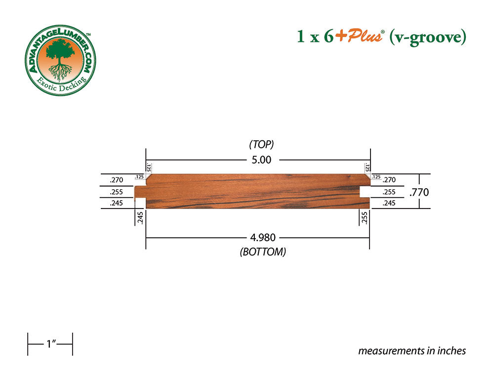 1 x 6 +Plus® Tigerwood V-Groove