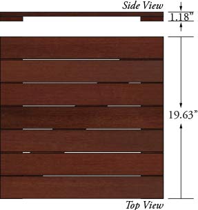 Brazilian Redwood (Massaranduba) Advantage Deck Tiles® 20 x 20 - Smooth