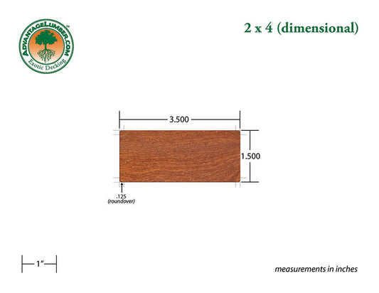 2 x 4 Golden Mahogany™ (Yellow Balau) Wood