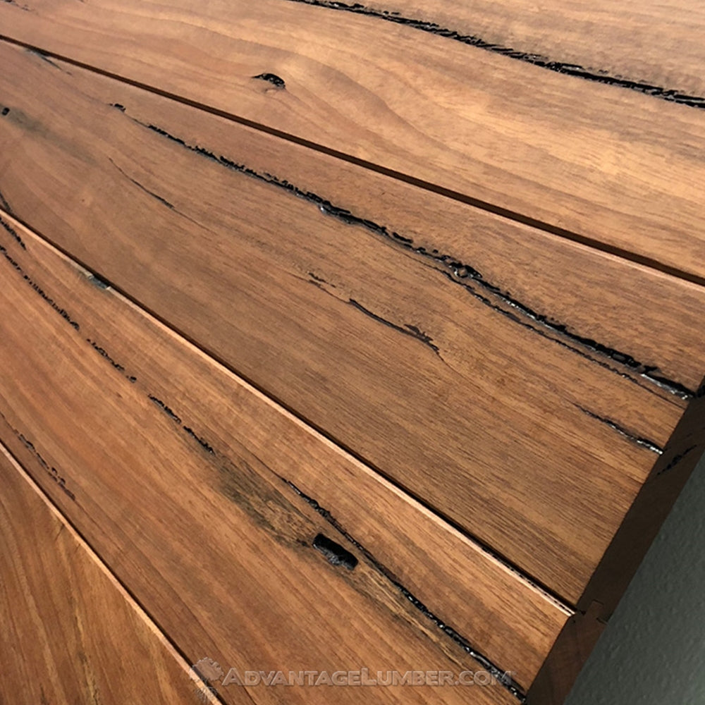 1 x 4 End-Matched V-Groove Pecky Bolivian Walnut, Prefinished