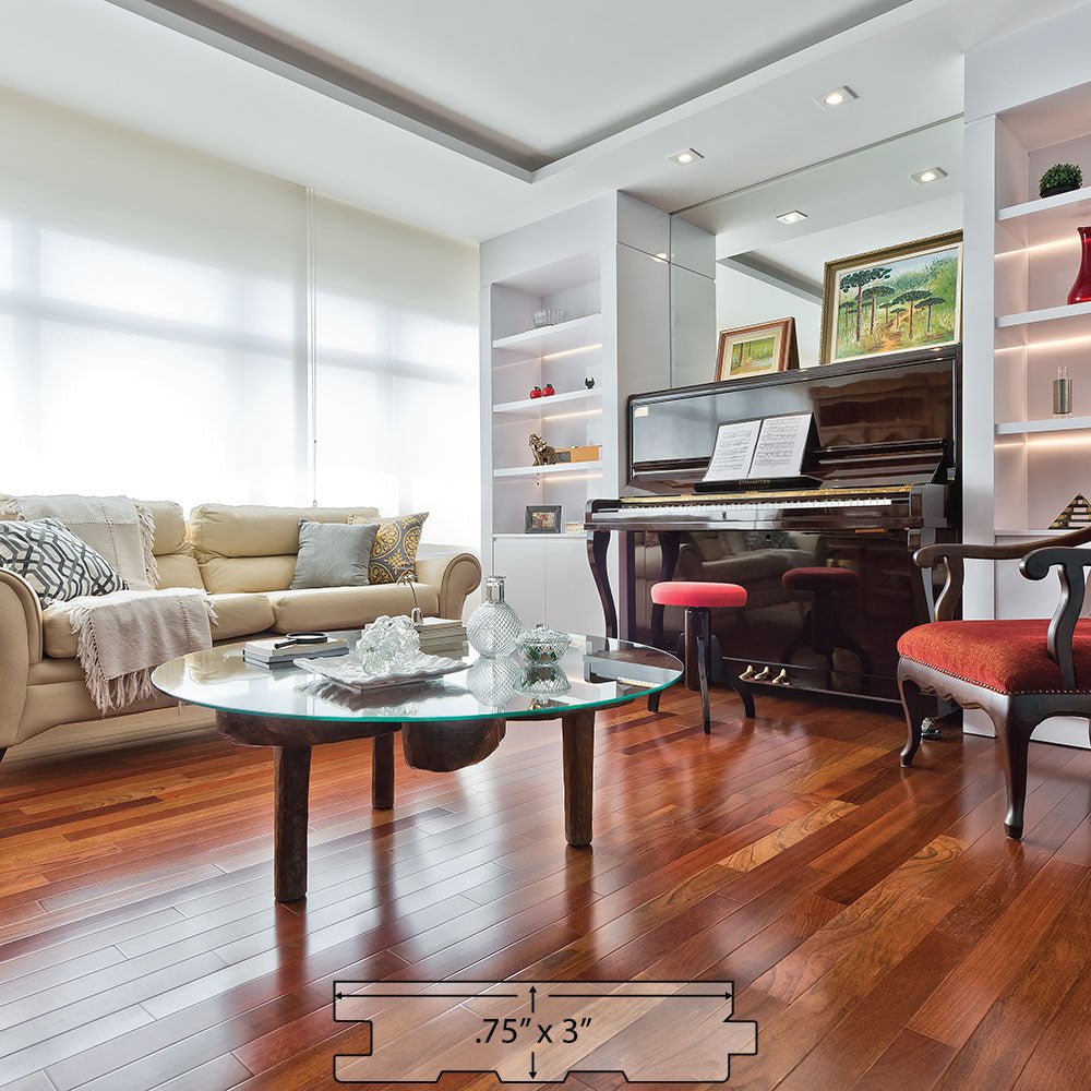Brazilian Cherry (Jatoba) Solid Flooring 0.75″ x 3″ Unfinished, $6.97/sqft - Ipe Depot