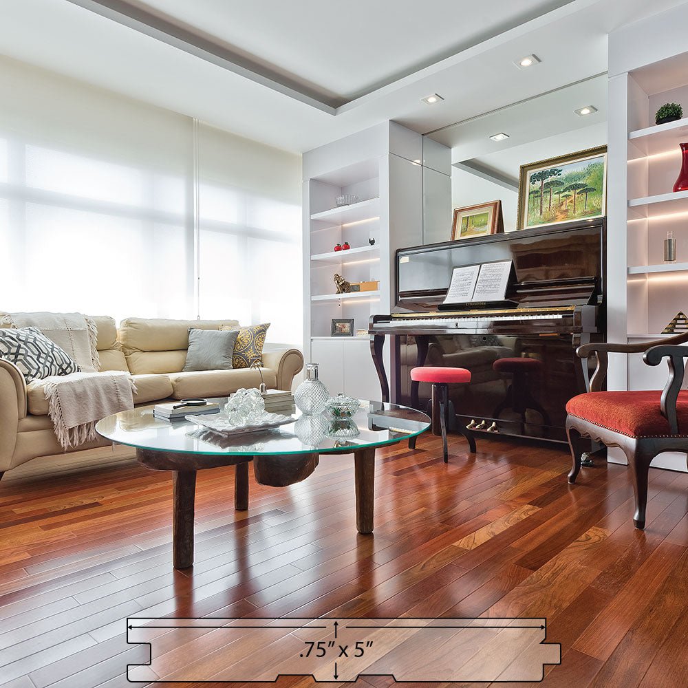 Brazilian Cherry (Jatoba) Solid Flooring 0.75″ x 5″ Unfinished, $6.27/sqft - Ipe Depot