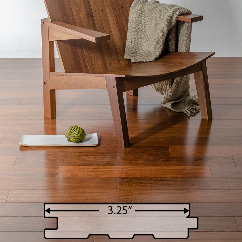 Brazilian Chestnut (Sucupira) Solid Flooring 3.25″ Prefinished Satin, $6.43/sqft