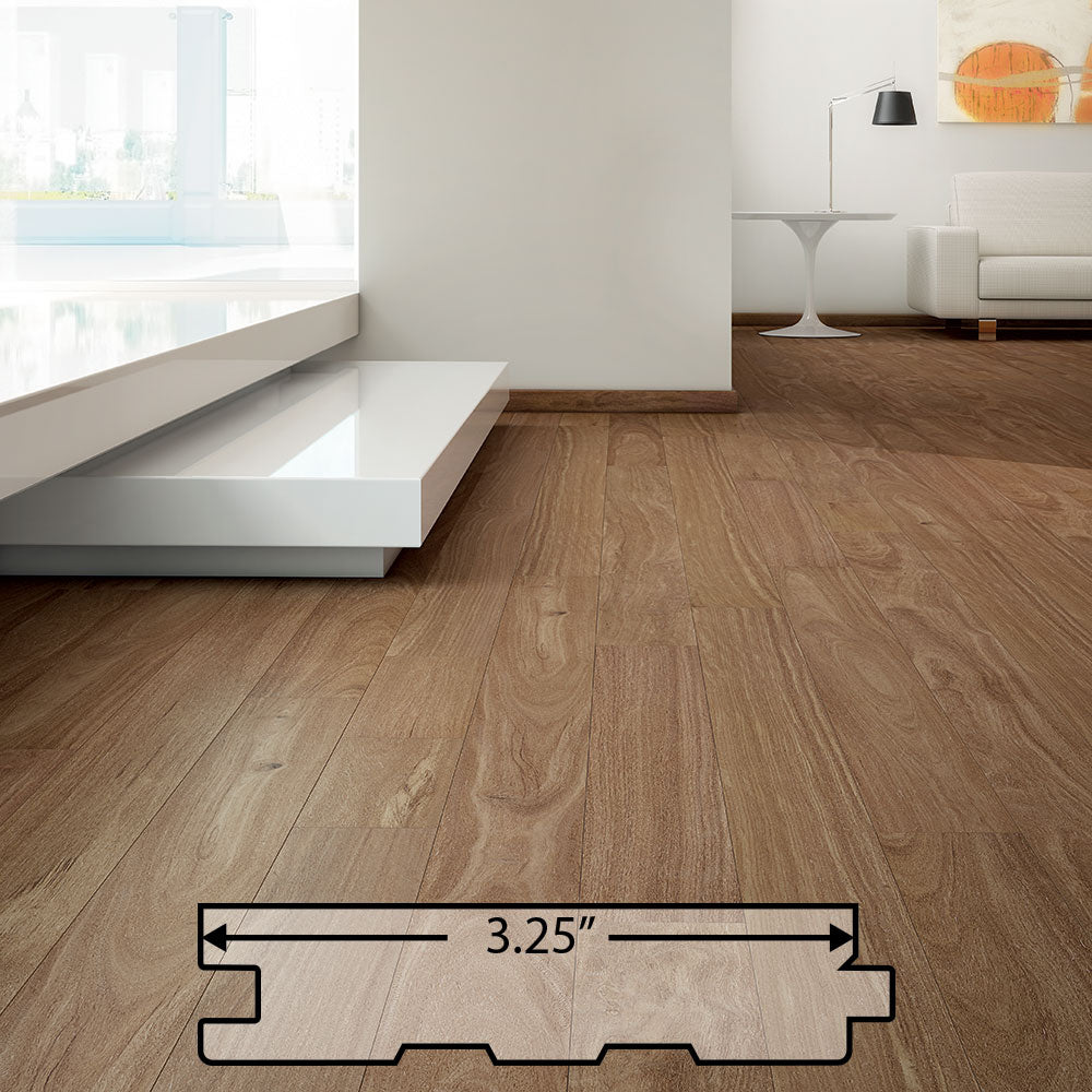 Brazilian Chestnut (Sucupira) Solid Flooring 3.25″ Prefinished Matte, $6.43/sqft