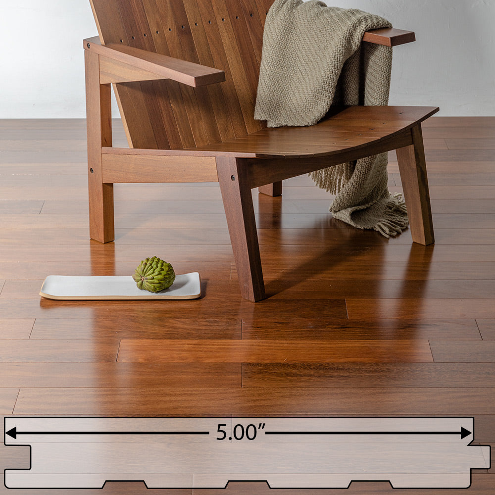 Brazilian Chestnut (Sucupira) Tinted Engineered Flooring 5″ Prefinished Satin, $6.36/sqft