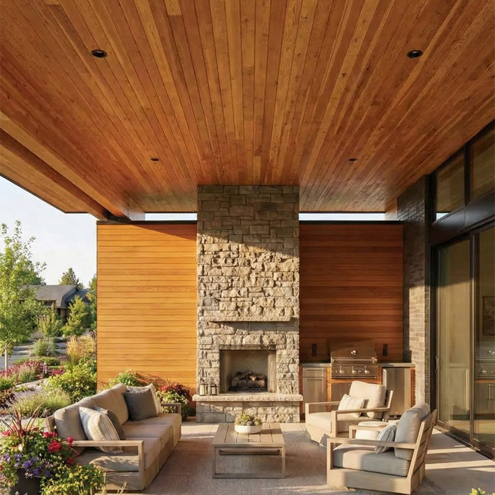 1x6 Western Red Cedar One-Sided Pre-Grooved - Select Knotty (STK