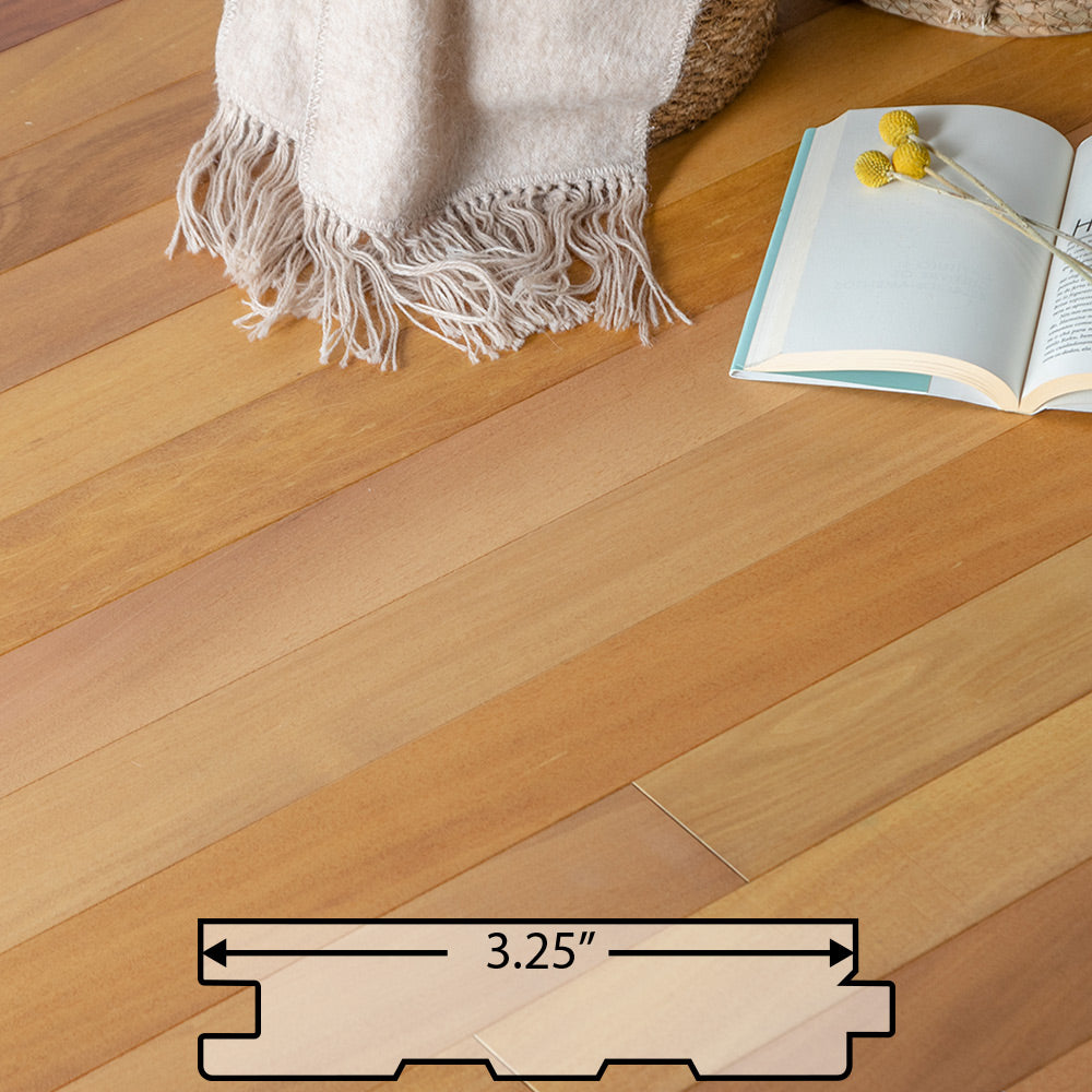 Garapa Solid Flooring 3.25″ Prefinished Satin, $5.48/sqft