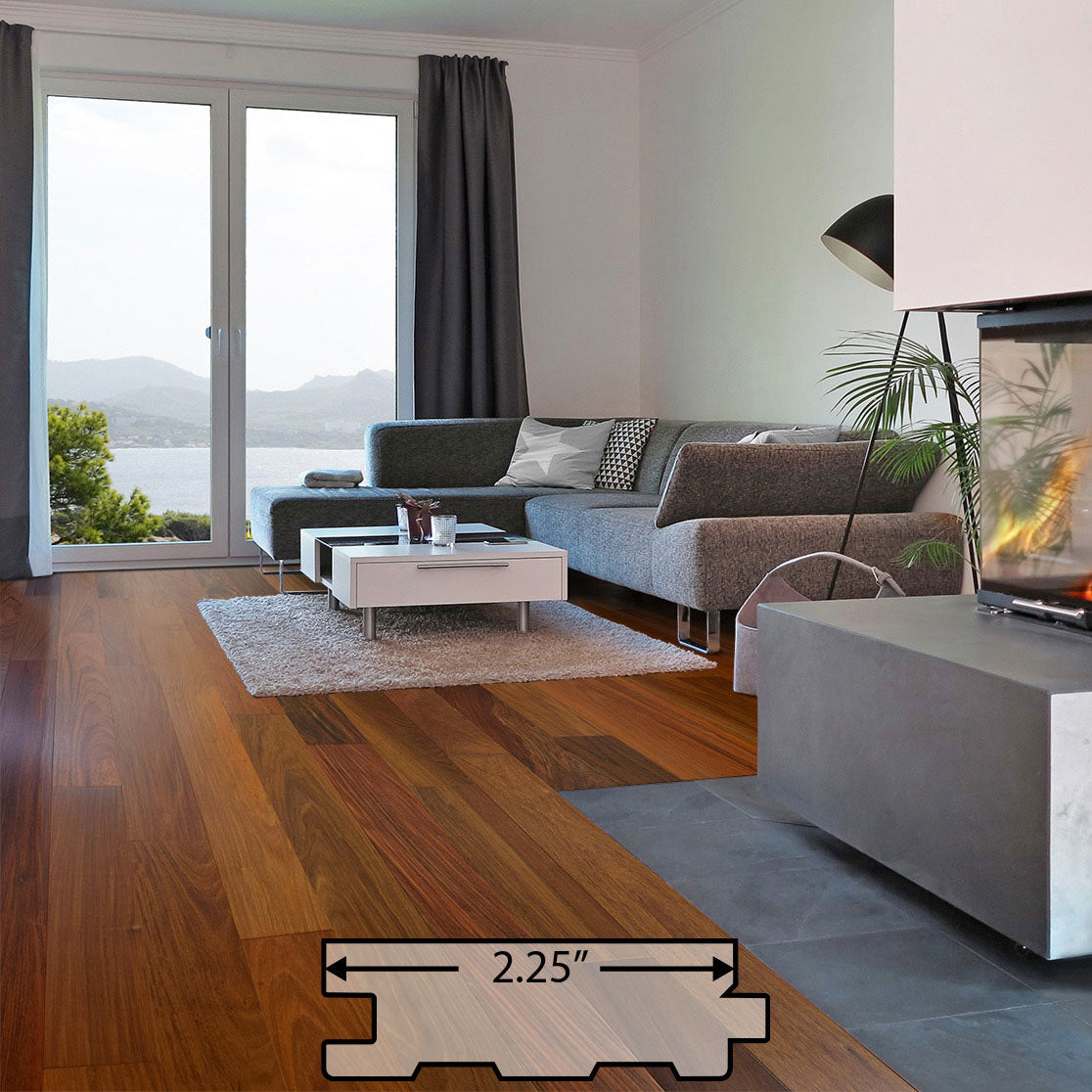 Ipe (Brazilian Walnut) Solid Flooring 2.25″ Prefinished Satin, $5.39/sqft