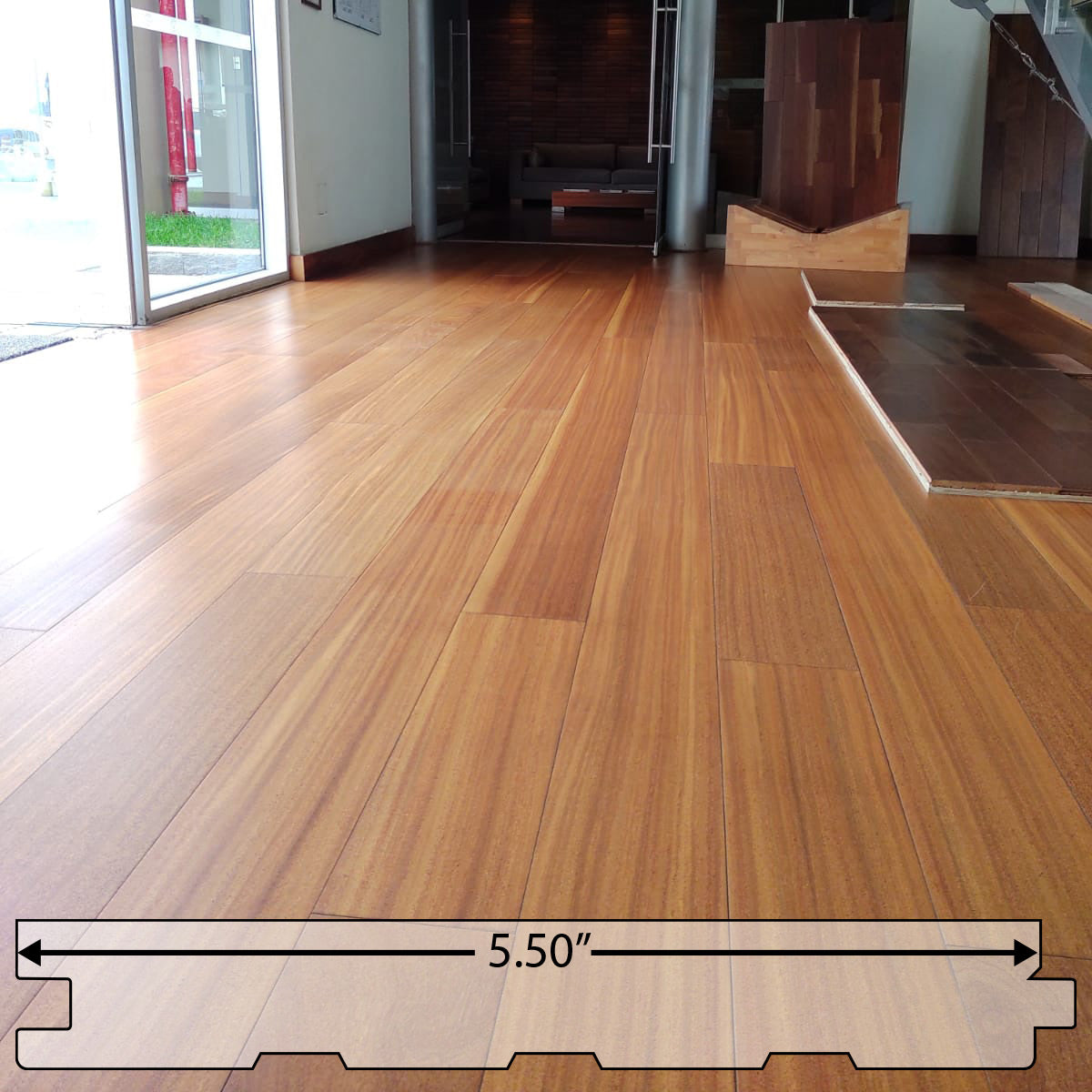 Cumaru (Brazilian Teak) Rift & Quartered, Engineered Flooring 5.5″, 2'-7' Lengths, Prefinished Satin, $7.67/sqft