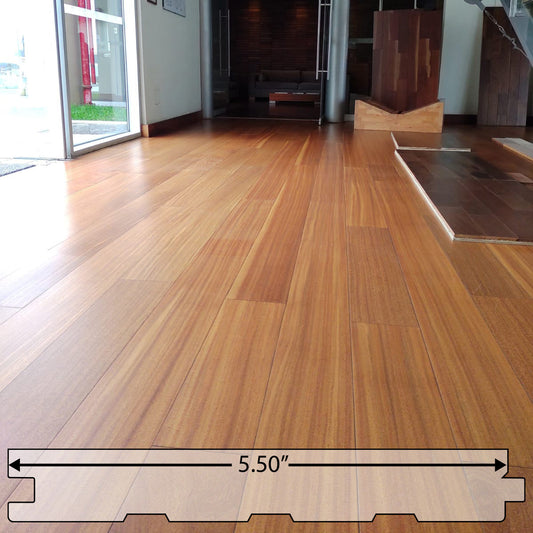 Cumaru (Brazilian Teak) Rift & Quartered, Engineered Flooring 5.5″, 2'-7' Lengths, Prefinished Satin, $7.67/sqft