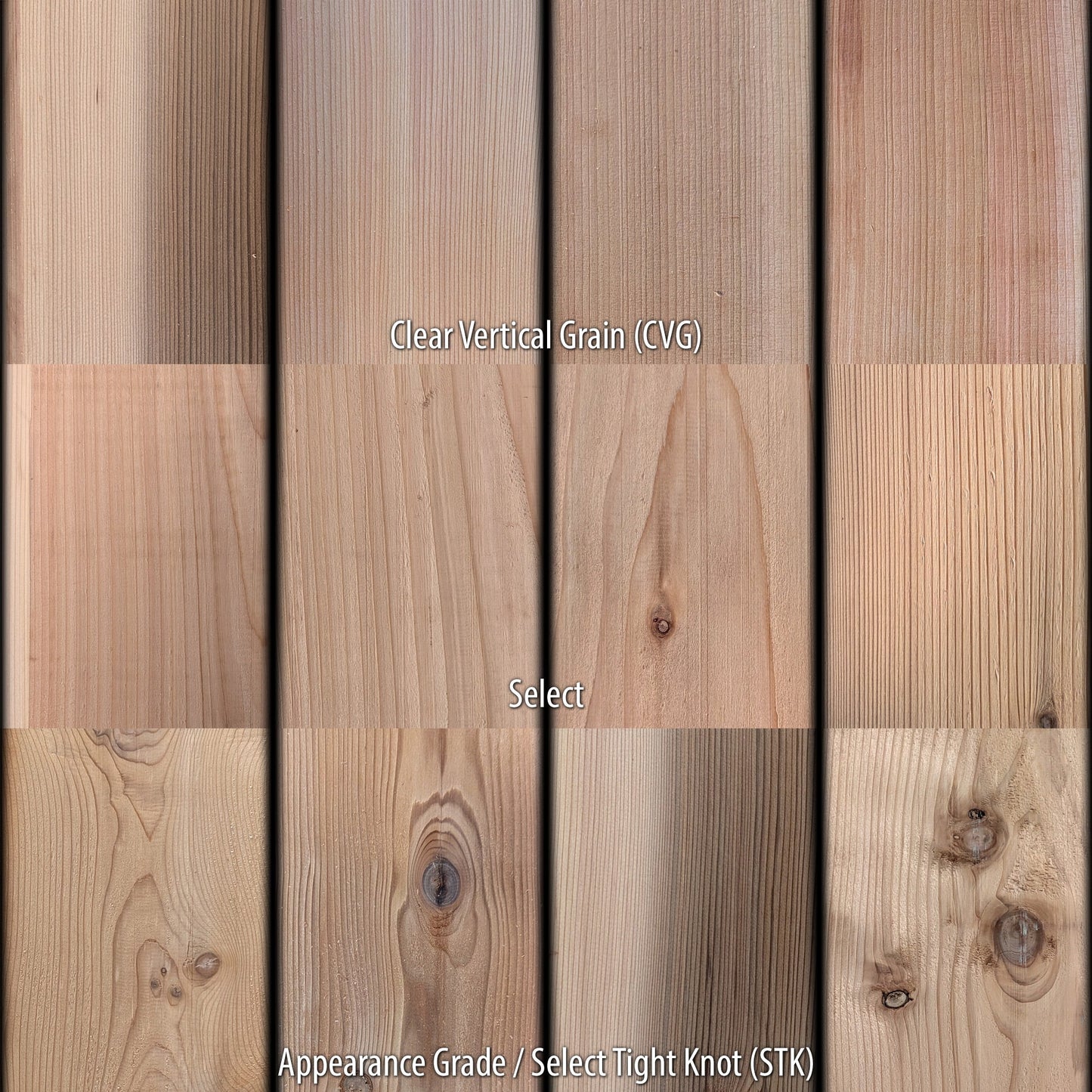 2x4 Western Red Cedar - Select Knotty (STK) Appearance Grade - S4S/KD
