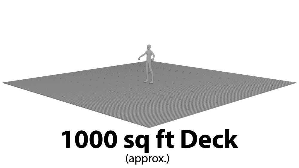 1x4 Teak Tongue & Groove Square-Edge 5'-8' Deck Surface Kit