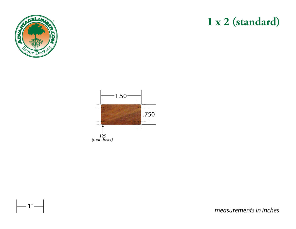 1 x 2 Cumaru Wood