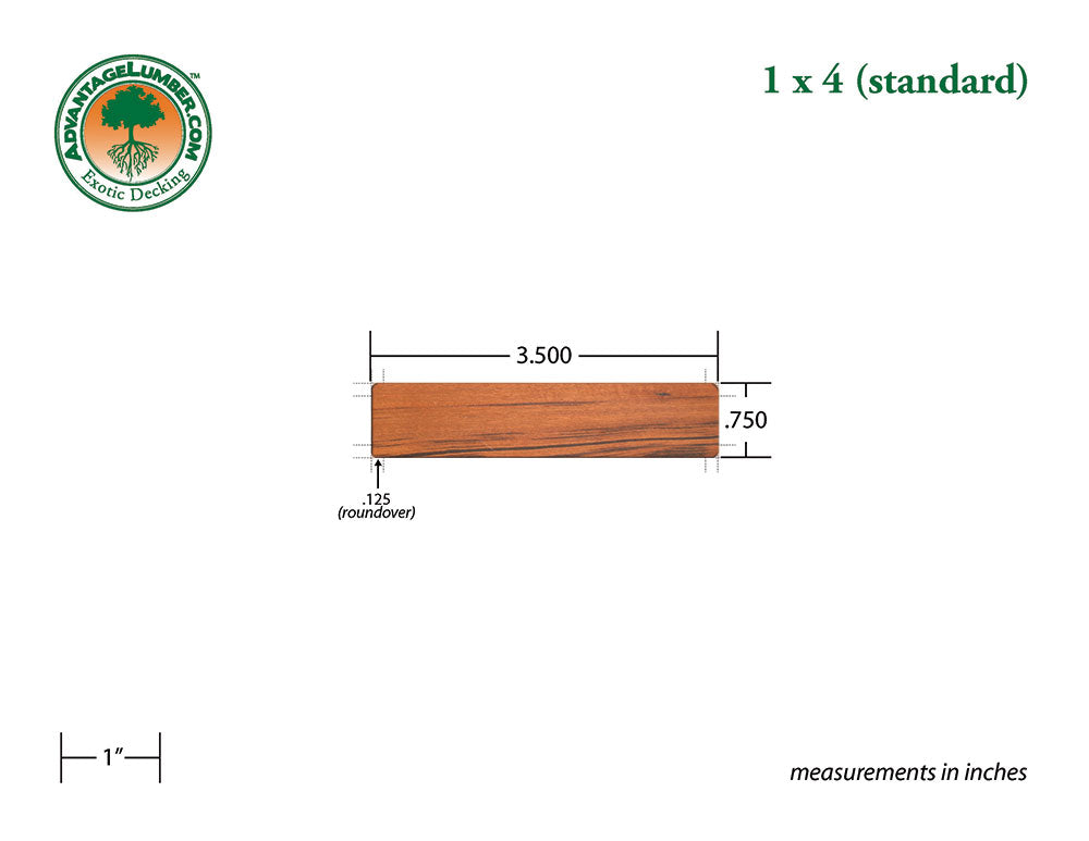 1 x 4 Tigerwood Decking