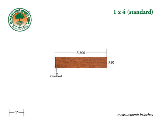 1 x 4 Cumaru Wood Decking