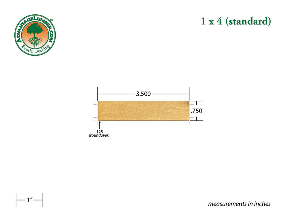 1 x 4 Garapa Wood Decking