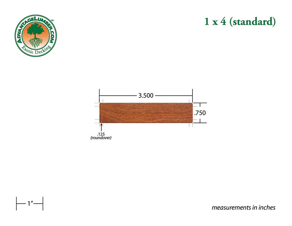 1 x 4 Cumaru Wood Decking