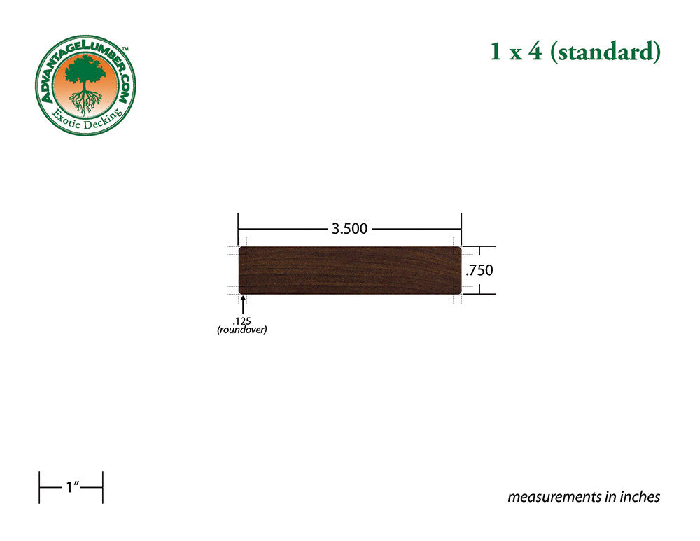 1 x 4 Ipe Wood Decking