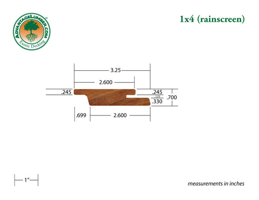 1 x 4 Cumaru Rainscreen Siding