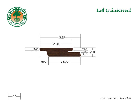 1 x 4 Ipe Rainscreen Siding