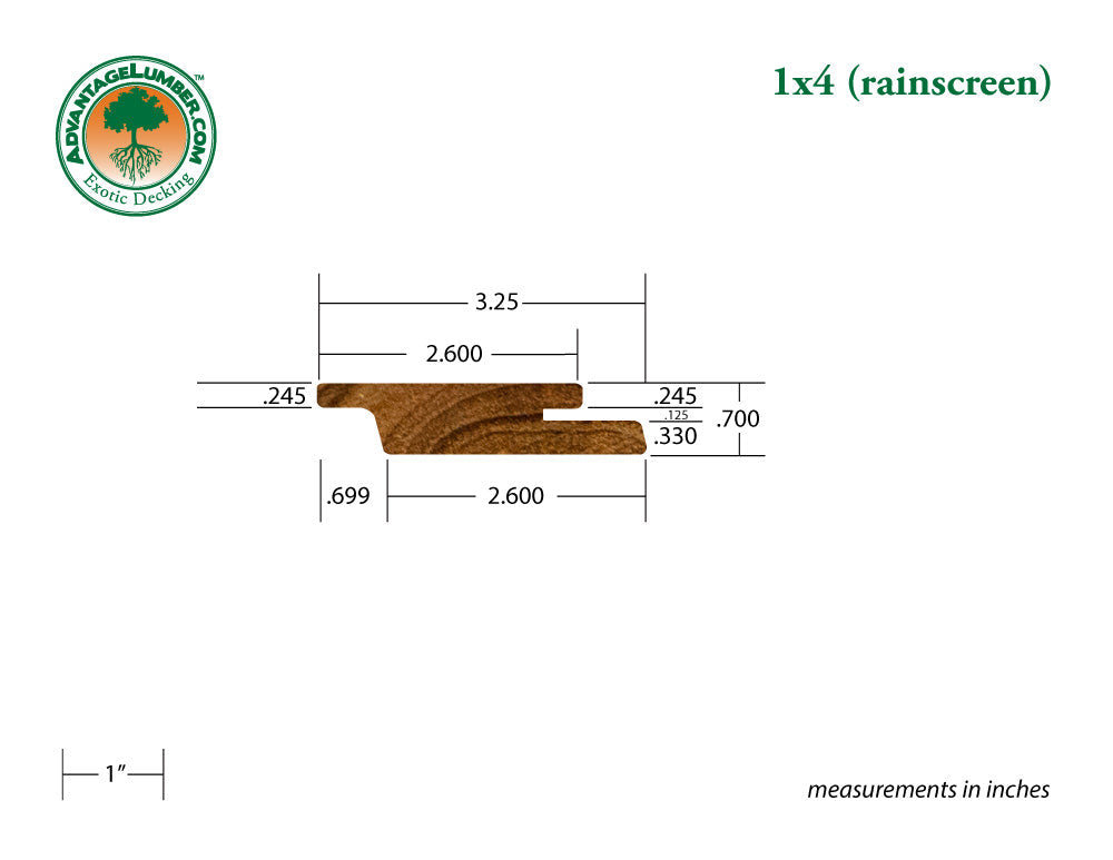 1 x 4 Teak Rainscreen Siding