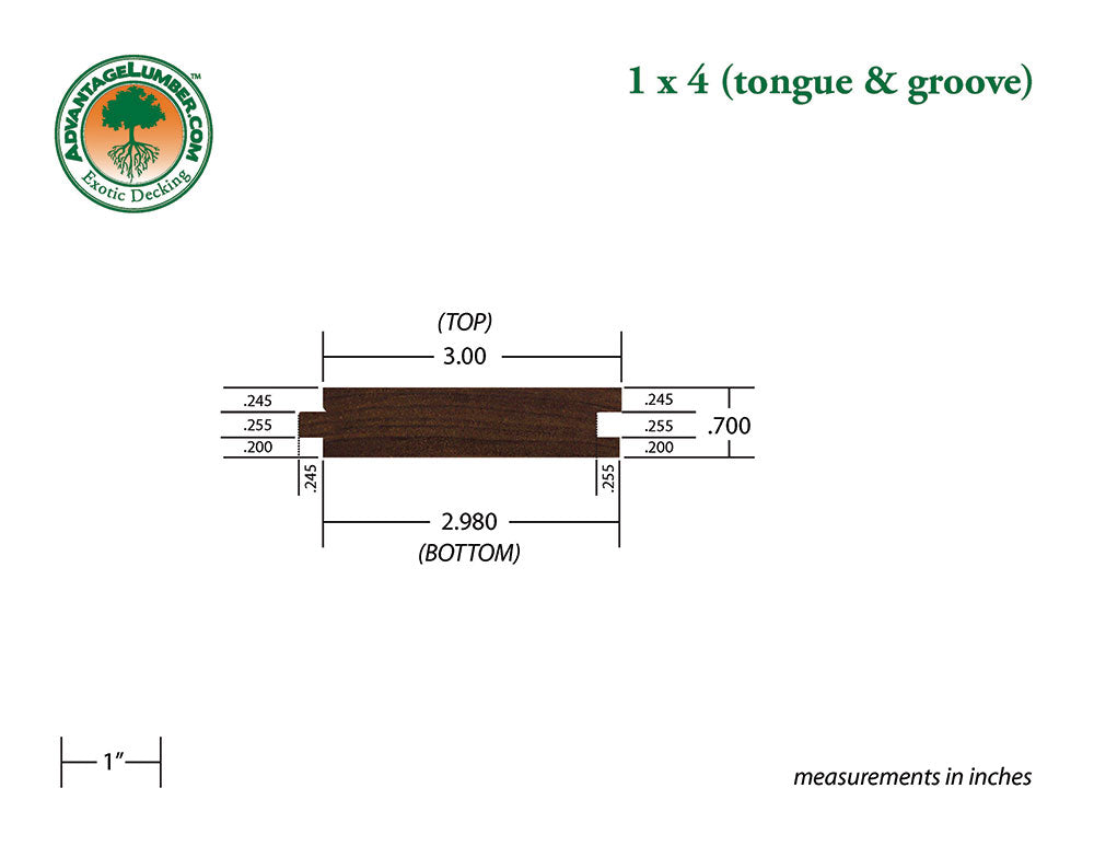 1 x 4 Ipe Wood T&G Decking