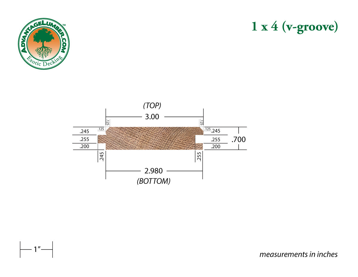 1x4 Western Red Cedar - Clear Vertical Grain (CVG) - V-Joint T&G/KD