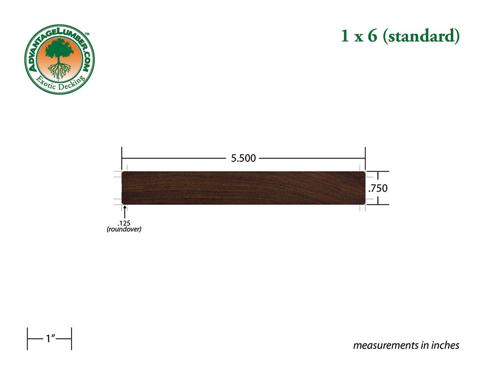 1 x 6 Ipe Wood Decking Shorts