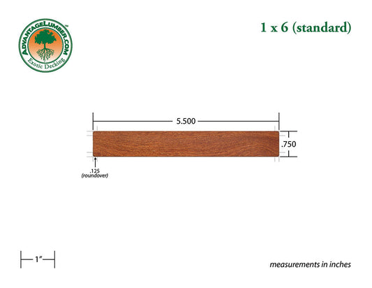 1 x 6 Golden Mahogany™ (Yellow Balau) Wood Decking