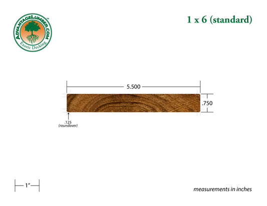 1 x 6 Teak - Plantation Wood Decking (Premium Grade)