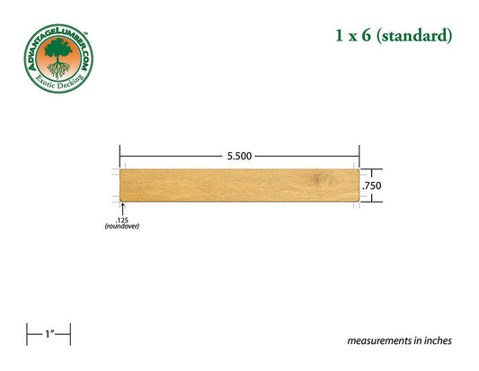 1 x 6 Garapa Wood Decking