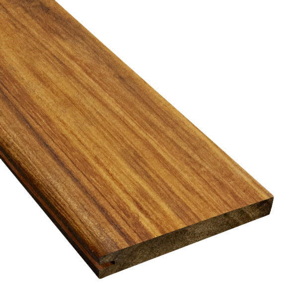 FSC® 1 x 6 Teak - Plantation Wood One Sided Pre-Grooved Decking