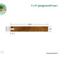 1 x 6 Teak - Plantation Wood One Sided Pre-Grooved Decking (Select Grade)