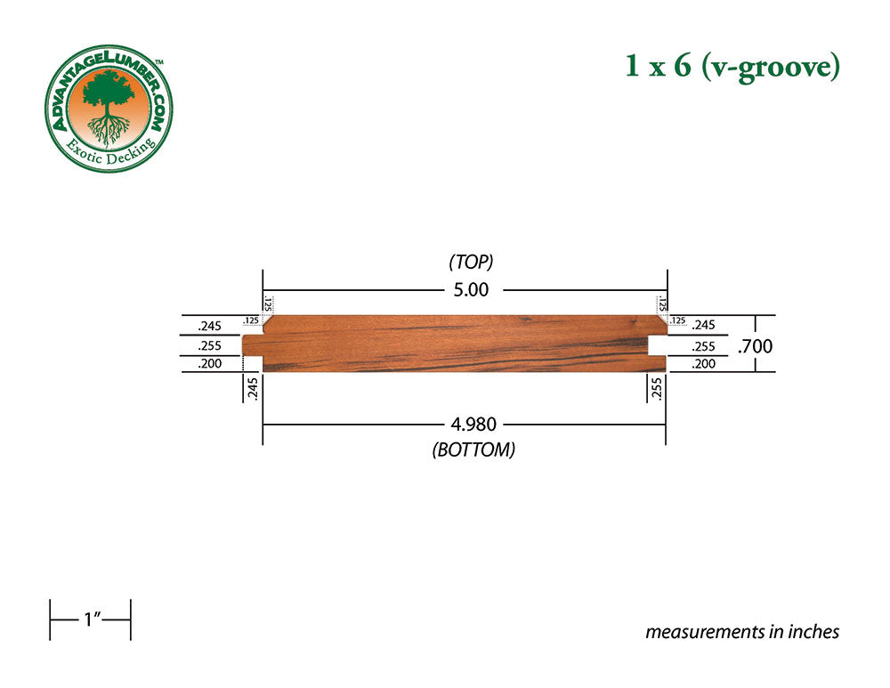 1 x 6 Tigerwood V-Groove