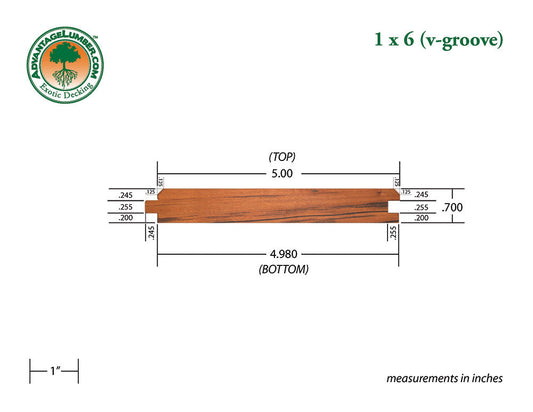 1 x 6 Tigerwood V-Groove