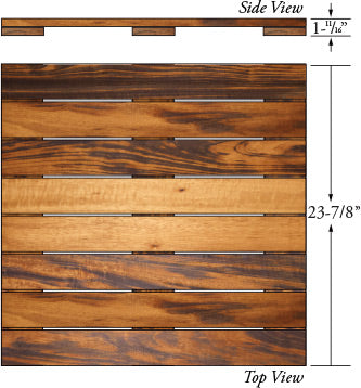 Tigerwood Advantage Deck Tiles® 24 x 24 - Smooth