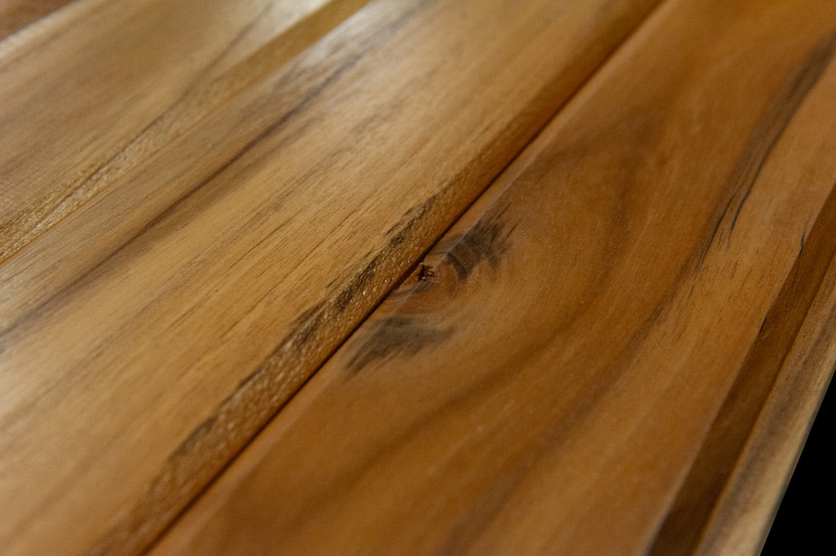 1x4 Plantation Teak End-Matched 60° V-Joint Prefinished, Character Grade Free Sample