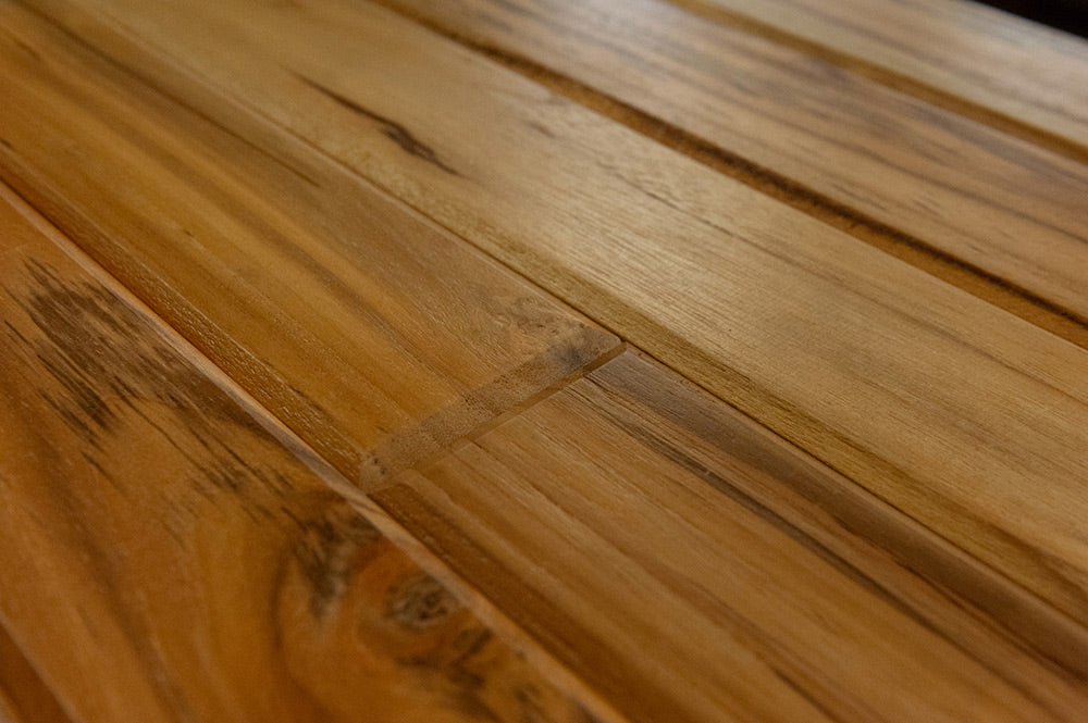 1x4 Plantation Teak End-Matched 60° V-Joint Prefinished, Character Grade Free Sample