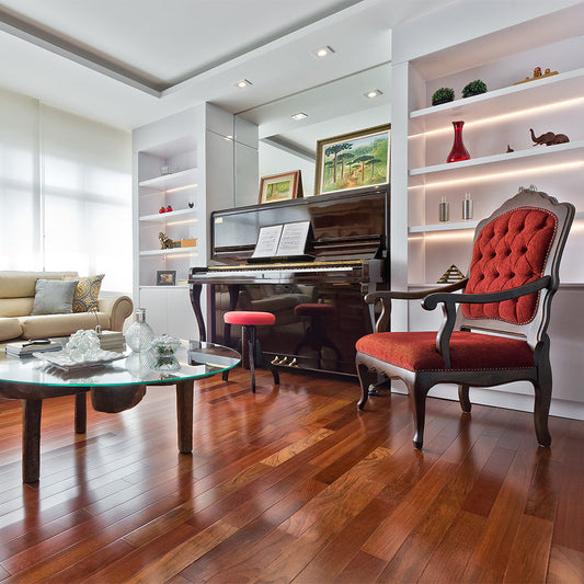 Brazilian Cherry (Jatoba) Solid Flooring 5″ Prefinished Matte, $7.87/sqft