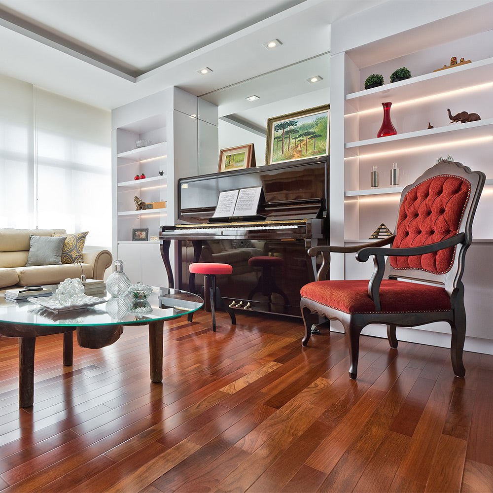 Brazilian Cherry (Jatoba) Solid Flooring 0.75″ x 5″ Prefinished Matte, $7.87/sqft - Ipe Depot