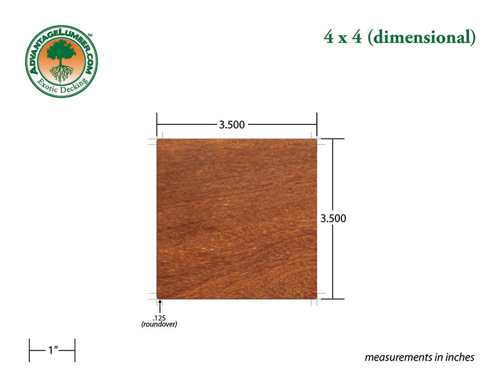 4 x 4 Cumaru Wood