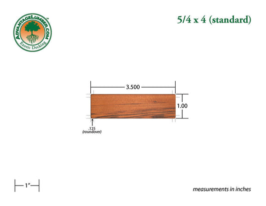 5/4 x 4 Tigerwood Wood Decking