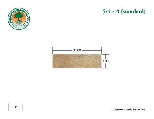 5/4 x 4 Garapa Wood Decking