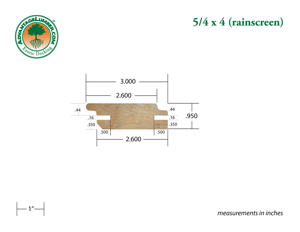 5/4 x 4 Garapa Rainscreen Siding