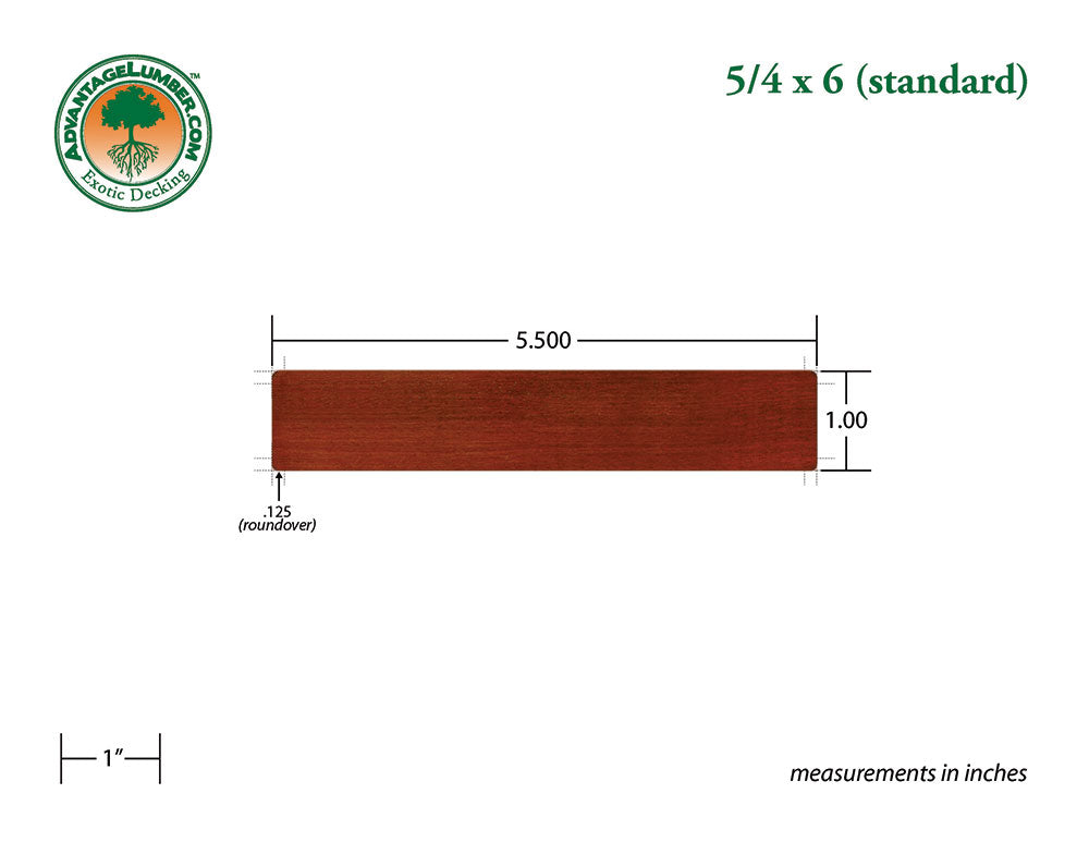 5/4 x 6 Brazilian Redwood (Massaranduba) Wood Decking