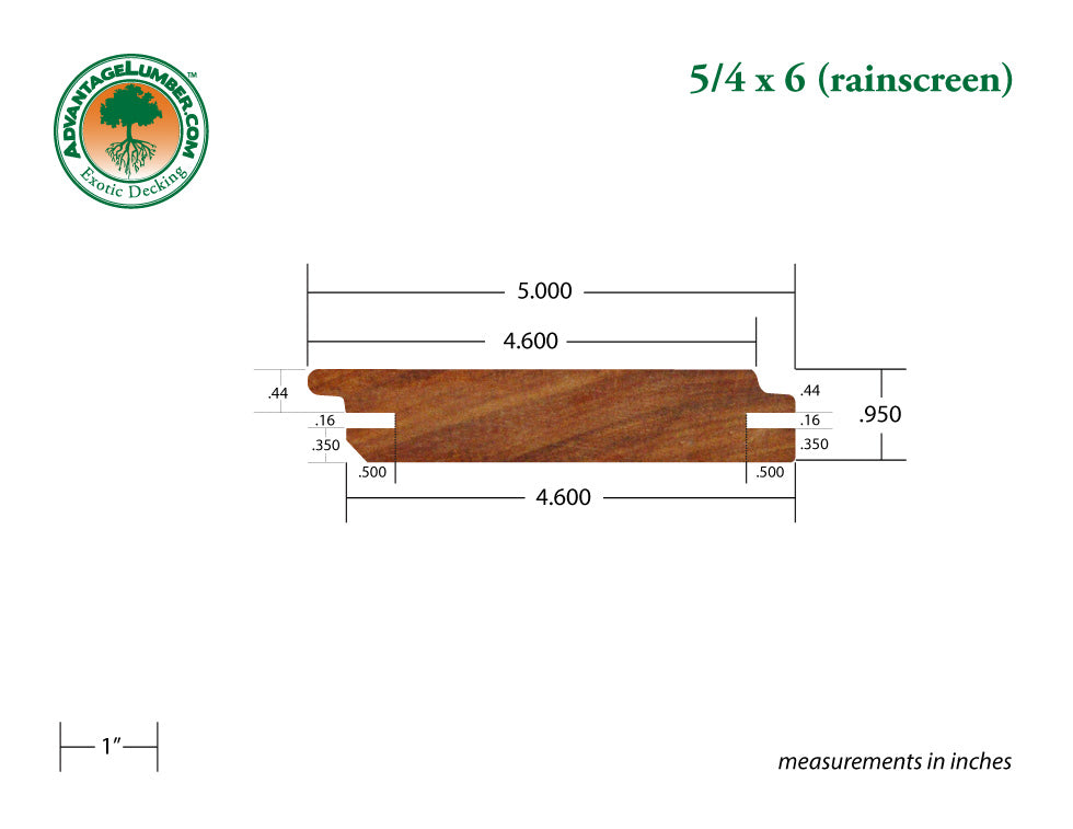 5/4 x 6 Golden Mahogany™ (Yellow Balau) Rainscreen Siding