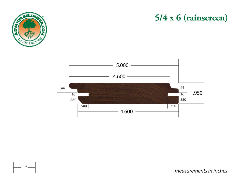 5/4 x 6 Ipe Rainscreen Siding